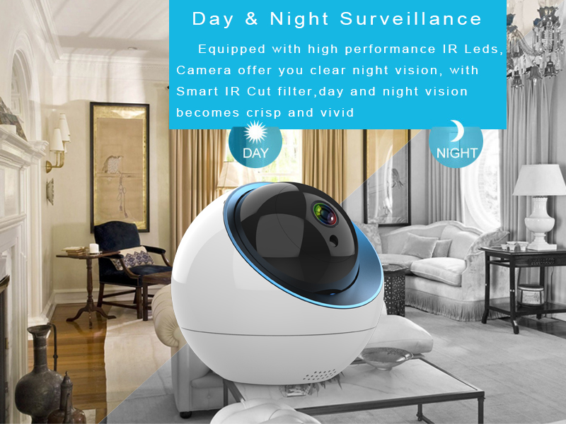 1080P wireless WiFi automatic tracking cloud storage surveillance camera